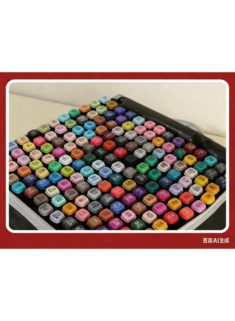 قلم ماركر ذو طرفين متعدد الألوان، 80 قطعة، للأطفال للرسم والإبداع - Image 1